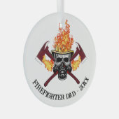 消防士パパカスタムギフトパーソナライズされたファイアマン ガラスオーナメント (正面右)