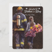 消防士パパ – 父の日父の娘 招待状 (裏面)