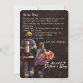 消防士パパ – 父の日父の娘 招待状 (正面)