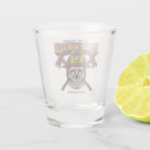 消防士パーソナライズされたスカルヘルメットAx消防士 ショットグラス (裏面)
