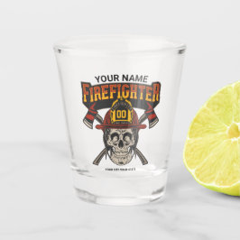 消防士パーソナライズされたスカルヘルメットAx消防士 ショットグラス