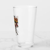 消防士パーソナライズされたスカルヘルメットAx消防士 タンブラーグラス (左)