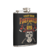 消防士パーソナライズされたスカルヘルメットAx消防士  フラスク (右)