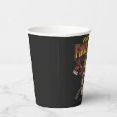 消防士パーソナライズされたスカルヘルメットAx消防士 紙コップ (右)
