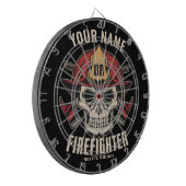 消防士パーソナライズされたスカル消防士消防署D ダーツボード (正面左)