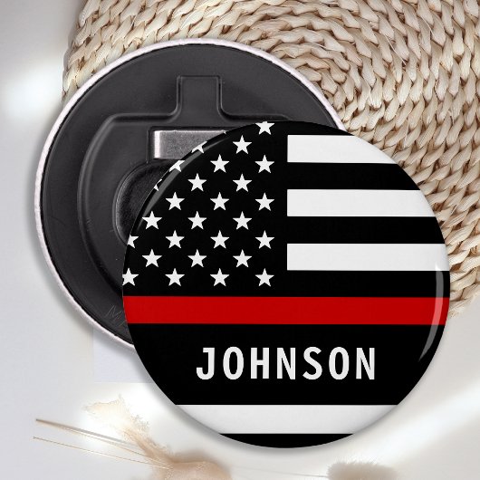 消防士パーソナライズされたモダンの細い赤線 栓抜き