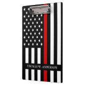 消防士パーソナライズされた名Thin Red Line クリップボード (左)