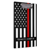 消防士パーソナライズされた名Thin Red Line クリップボード (右)