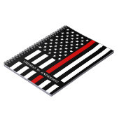 消防士パーソナライズされた名Thin Red Line ノートブック (左側)