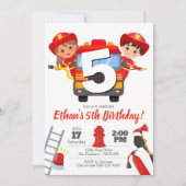 消防士パーティー招待状 招待状 (正面)