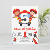 消防士パーティー招待状 招待状 (スタンド正面)