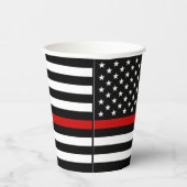 消防士パーティー消防士の薄い赤線 紙コップ (右)
