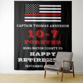 消防士パーティー薄い赤線ハッピーリタイア タペストリー (インサイチュ)