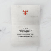 消防士ヒーロー従業員記念日 カード (内部)