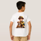 👨🚒消防士ヒーロー犬レスキューギフト🚒 Tシャツ (裏面フル)