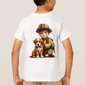 👨🚒消防士ヒーロー犬レスキューギフト🚒 Tシャツ (裏面)