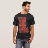 消防士ヒーロー的ワードアートタイポグラフィーデザイン Tシャツ (正面フル)