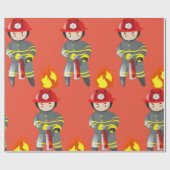 消防士ヒーロー 消火活動 ラッピングペーパー (フラット)