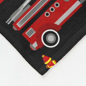 消防士ファイアーファイターファイアーマンファイアートラック フリースブランケット (角)