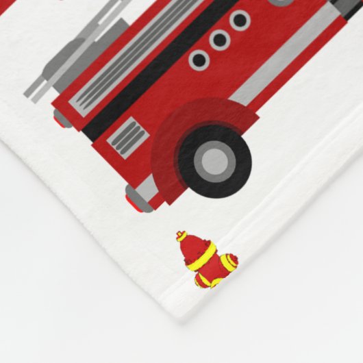 消防士ファイアーファイターファイアーマンファイアートラック フリースブランケット (角)