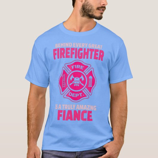 消防士フィアンスサポートフィアンセまたはフィアンセ Tシャツ (正面)