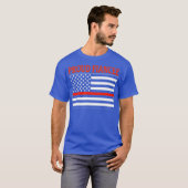 消防士フィアンセ誇りを持ったアメリカ国旗 Tシャツ (正面フル)