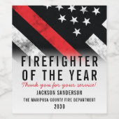 消防士フラグ赤線の従業員の認識 ワインラベル (シングルラベル)