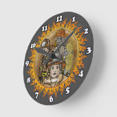 消防士ブラザーズ時計 ラウンド壁時計 (傾斜)