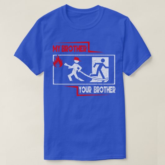 消防士ブラザー火誇りを持った士レスキュー選手の贈り物 Tシャツ (デザイン正面)