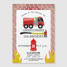 消防士ブリックフレイムアックス消火栓誕生日