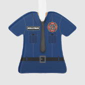 消防士ブルー制服 オーナメント 名入れ (裏面)