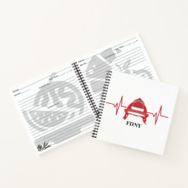 消防士ヘルメットハートビートパーソナライズされたレシピ ノートブック