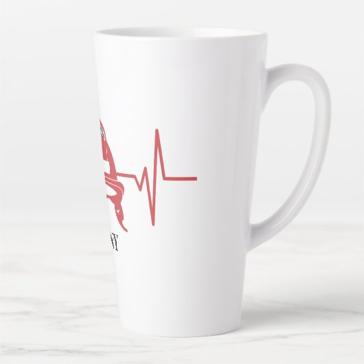 消防士ヘルメットハートビーパーソナライズされたト カフェラテマグ (右)