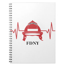 消防士ヘルメットハートビーパーソナライズされたト ノートブック