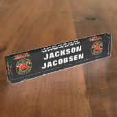 消防士ヘルメット名タグ デスクネームプレート (側面)