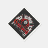 消防士ヘルメットADD NAME消防署救助 スタンダードカクテルナプキン (角)