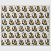 消防士ベアカリフォルニア喫煙 ラッピングペーパー (フラット)