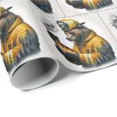 消防士ベアカリフォルニア喫煙 ラッピングペーパー (ロールコーナー)