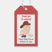 消防士ベビーシャワーありがとうメッセージカード ギフトタグ (正面)