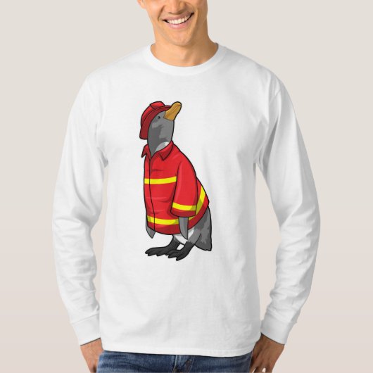 消防士ペンギン Tシャツ (正面)