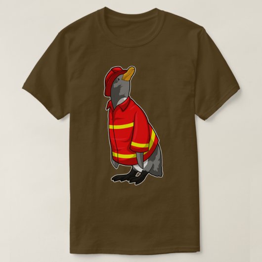 消防士ペンギン Tシャツ (デザイン正面)