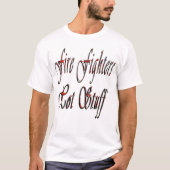 消防士ホット物ロゴ、メンズホワイトTシャツ Tシャツ (正面)