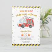 消防士ボーイベビーシャワー招待状 招待状 (スタンド正面)