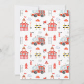 消防士ボーイベビーシャワー招待状 招待状 (裏面)