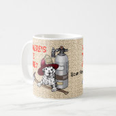 消防士マグカップ どこに火があるの コーヒーマグカップ (正面左)
