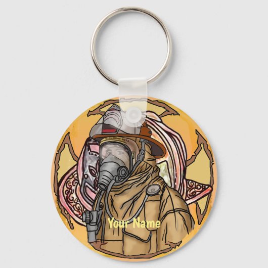 消防士マスクカスタムキーホルダー キーホルダー (正面)