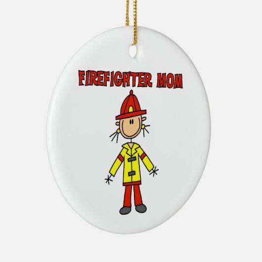 消防士ママTシャツとギフト セラミックオーナメント (右)