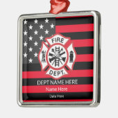 消防士マルチーズクロス メタルオーナメント (左)