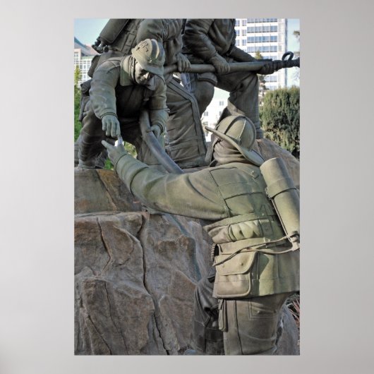 消防士メモリアル"線を持つ"ポスター ポスター (正面)