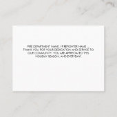 消防士メリークリスマスレッドラインありがとう 名刺 (裏面)